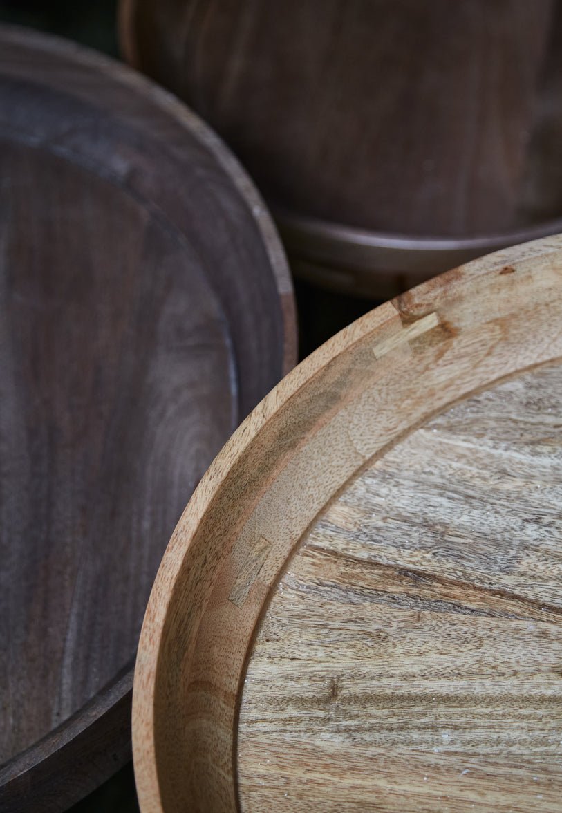 Mater Modern Wooden Bowl Table - Stylish & Functional Home Decor for Living Room, Dining Room, or Bedroom