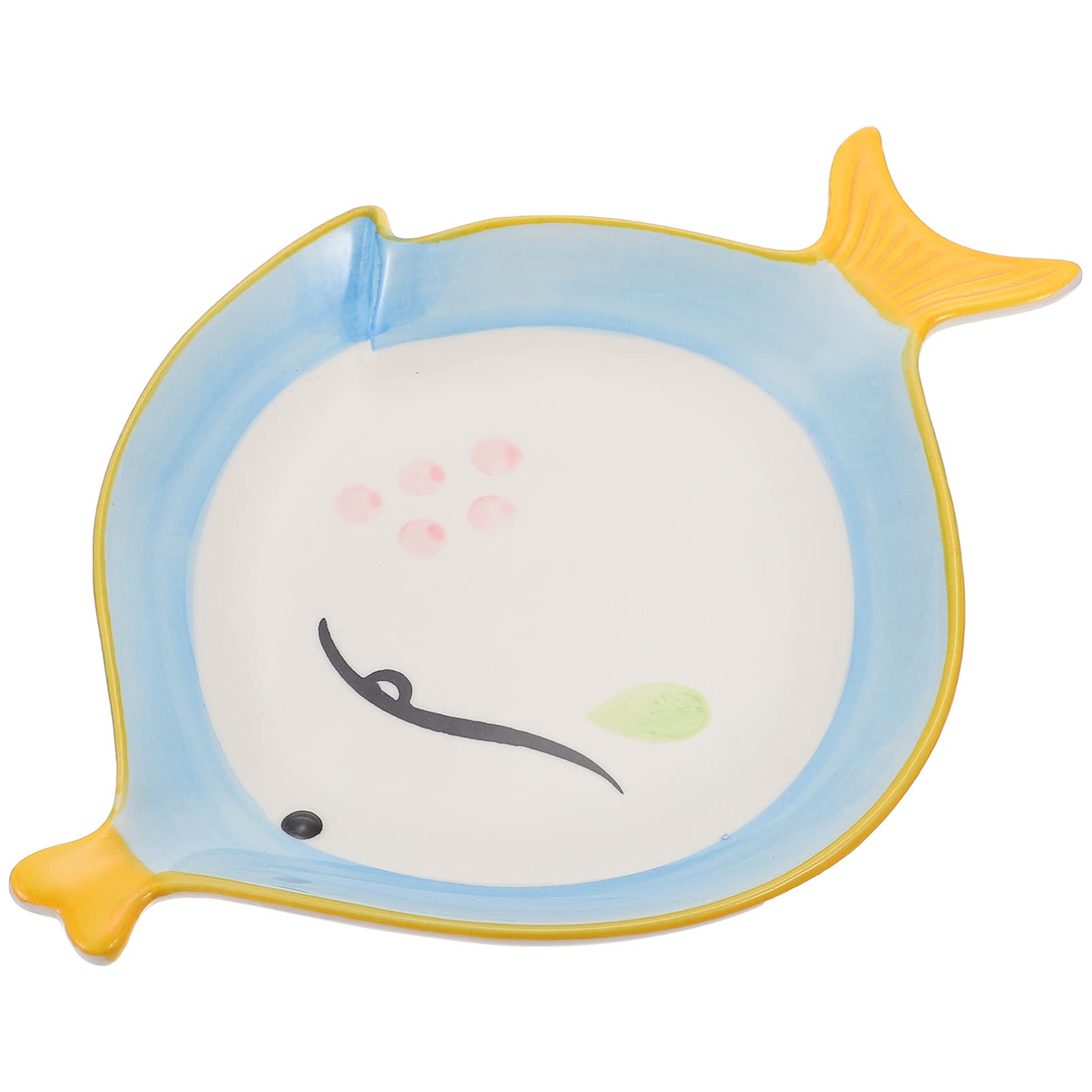 IMIKEYA Ceramic Fish-Shaped Salad Plate - Porcelain Appetizer & Dessert Serving Tray for Chips, Dips, Veggies, Candy | Elegant Dinnerware for Parties, Weddings, and Home Decor
