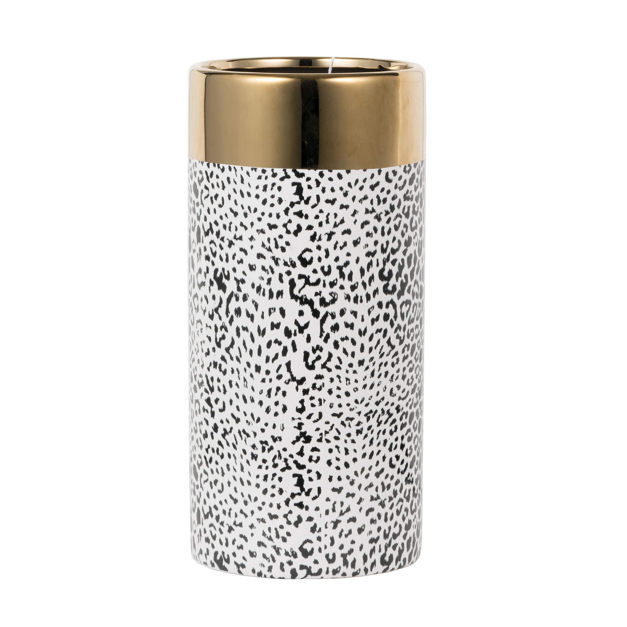 A&B Home Decorative Vase - Matte Gold & Matte Black Ceramic Flower Vase for Living Room, Dining Table, Wedding Centerpiece, and Home Decor