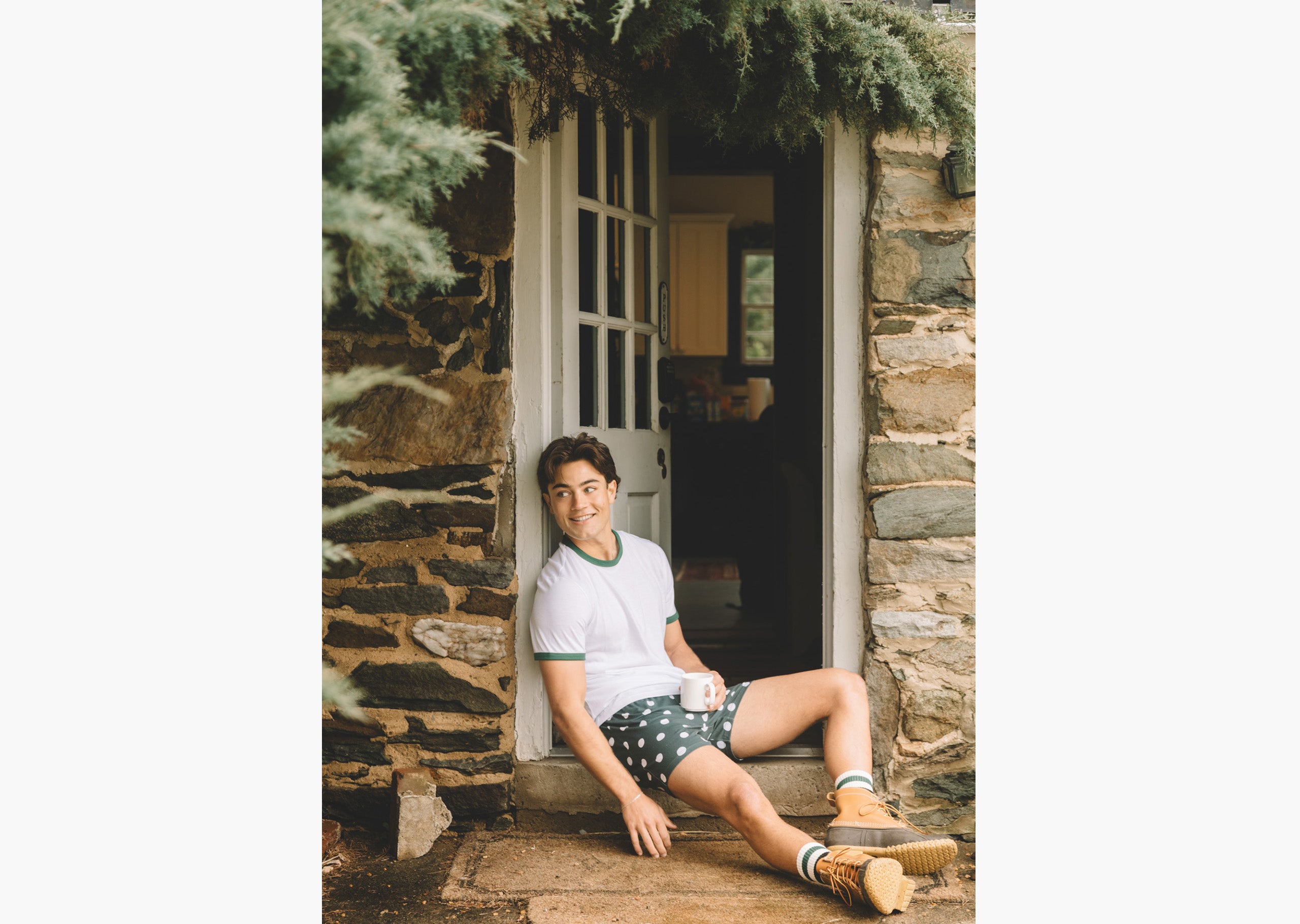 Slim Fit Boxer Briefs for Men - Hunter Hand Drawn Dots Design | Comfortable Cotton Underwear for Daily Wear, Gym & Sleep