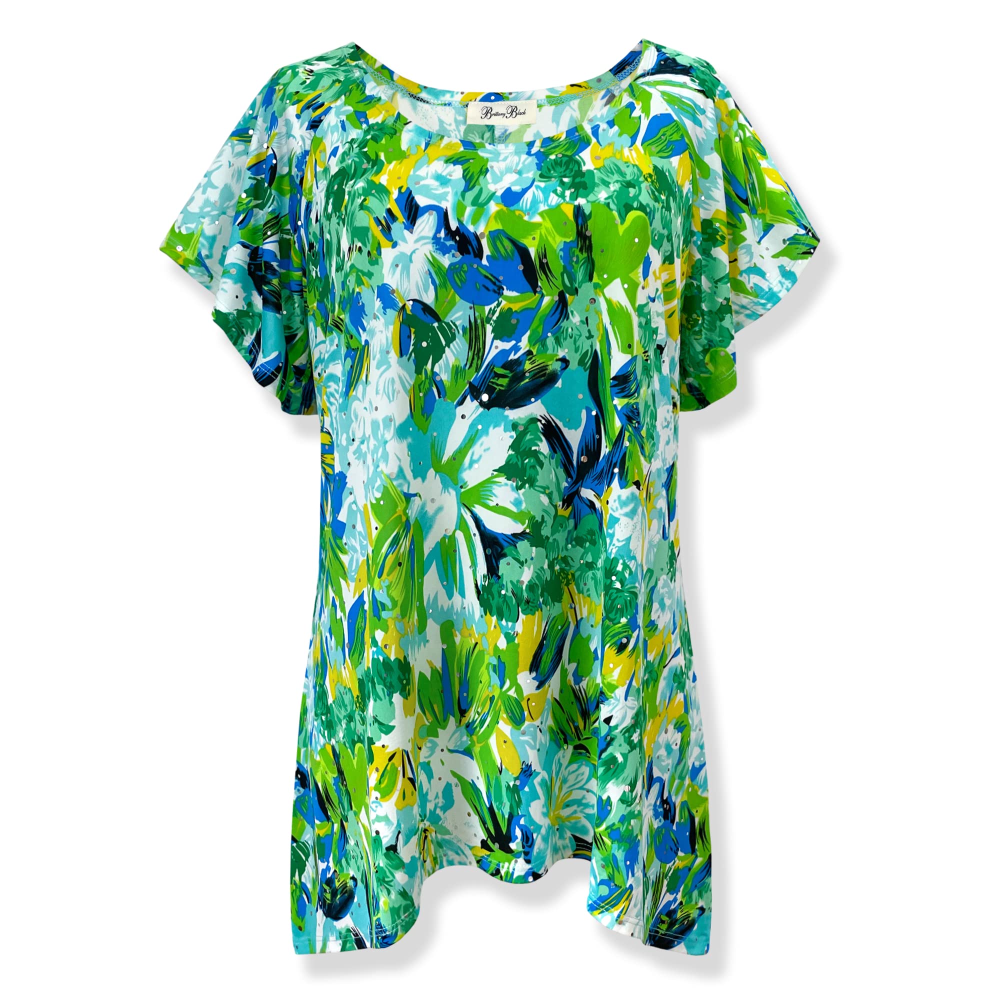 Black Floral Knit Tunic Top for Women - Casual Summer Outfit