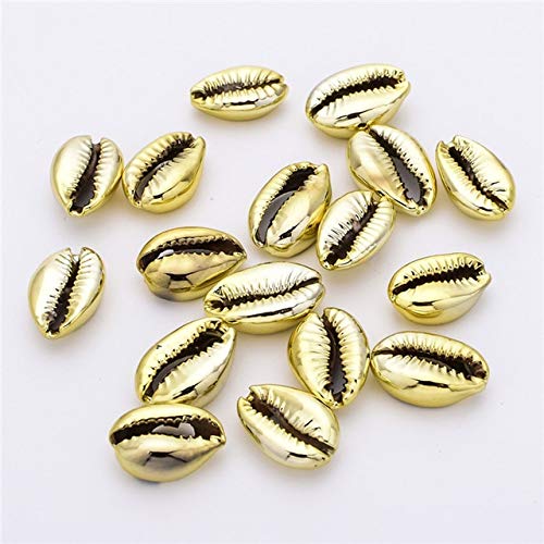 Natural Shell Loose Beads & Silver Shell Charms - 10pc Gold Color DIY Jewelry Making Supplies for Bracelets, Necklaces & Crafts | Perfect for Boho, Beach & Handmade Jewelry Designs