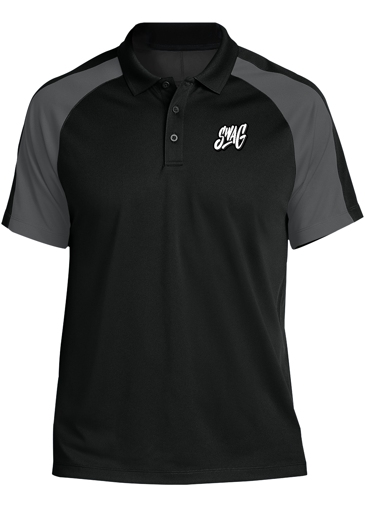 Swag Tournament Polo Shirt for Men - Black & Gray - Comfortable & Stylish Golf & Casual Wear
