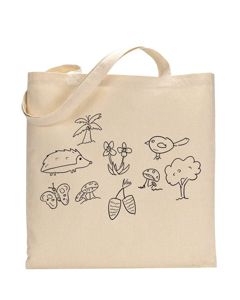 100% Cotton Canvas DIY Coloring Tote Bags for Kids & Adults - Reusable Painting Art Bag for Teachers, Family Activities, School Projects, and Creative Gift Ideas