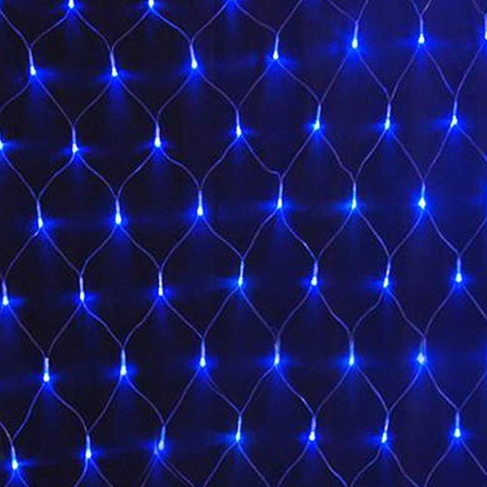 204 LED Blue Waterproof Outdoor Fairy Lights - 6.56x9.84ft Net Mesh String Lights with 8 Lighting Modes | Christmas Tree Decorations, Holiday Party Lights, Garden Wedding & Patio Decor