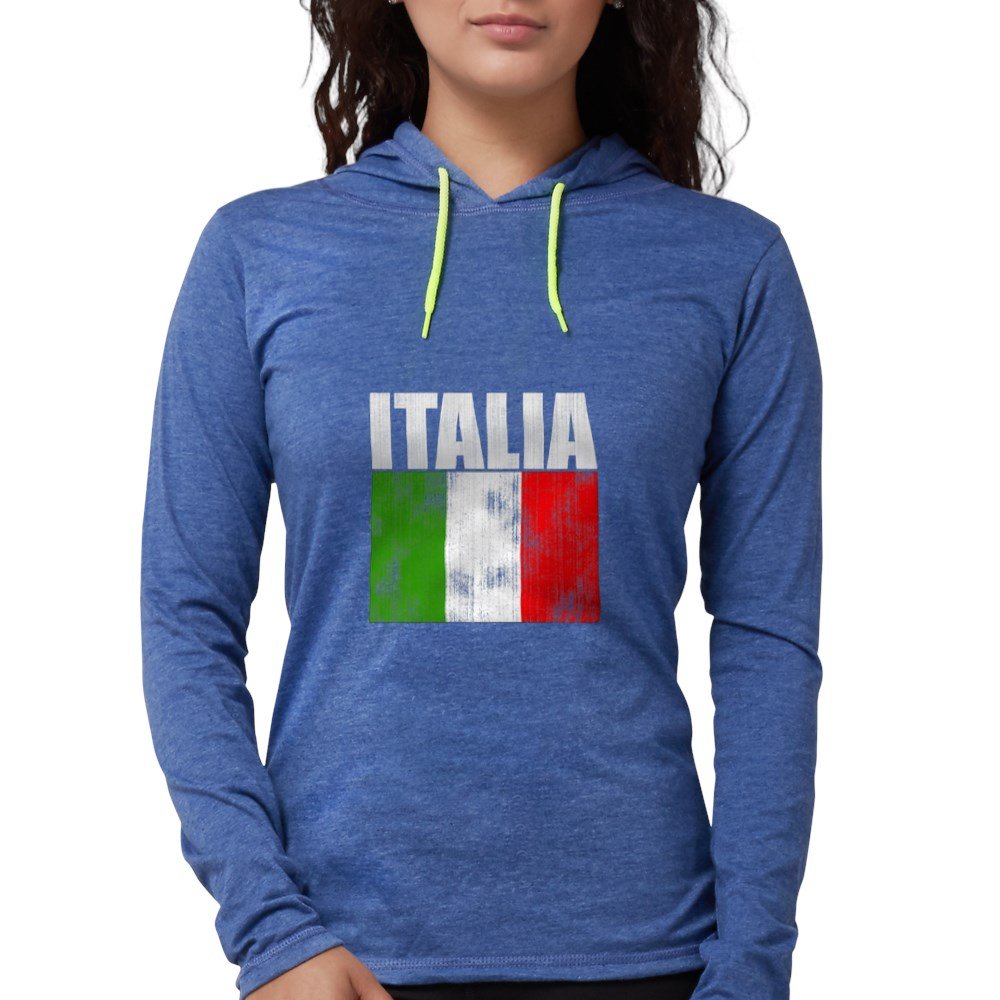 Faded Italia Long Sleeve Hoodie T-Shirt - Vintage Italian Style Pullover Sweatshirt for Men & Women | Perfect for Casual Wear, Street Fashion & Lounge Comfort