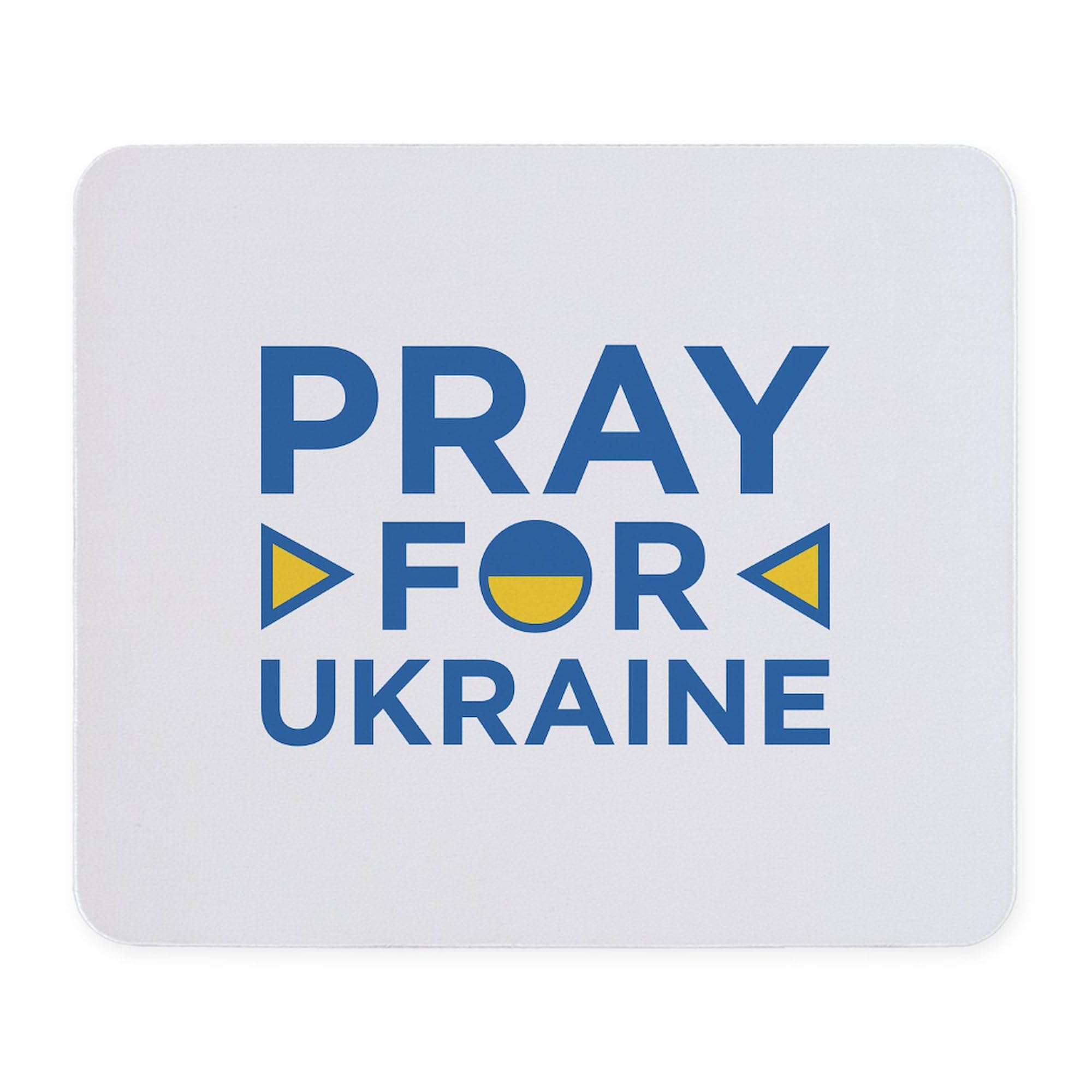 Pray for Ukraine Non-Slip Rubber Gaming Mouse Pad - Perfect for Office, Home & Gaming Setup | CafePress