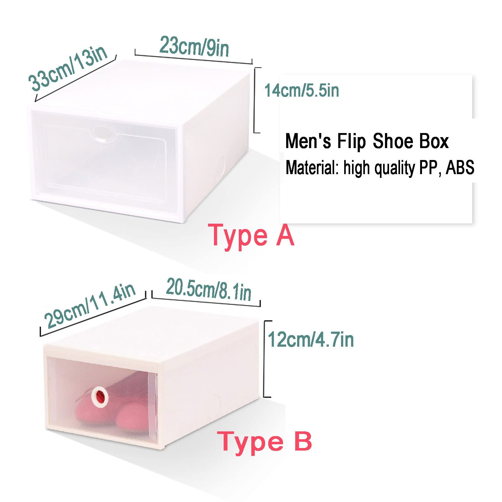 Clear Plastic Stackable Shoe Storage Boxes - 12 Pack with Transparent Door | Space Saving Foldable Shoe Containers for Closet Organization | Perfect for Sneakers, Boots & Heels (Green, 29x20.5x12cm/11.4x8.1x4.7in)