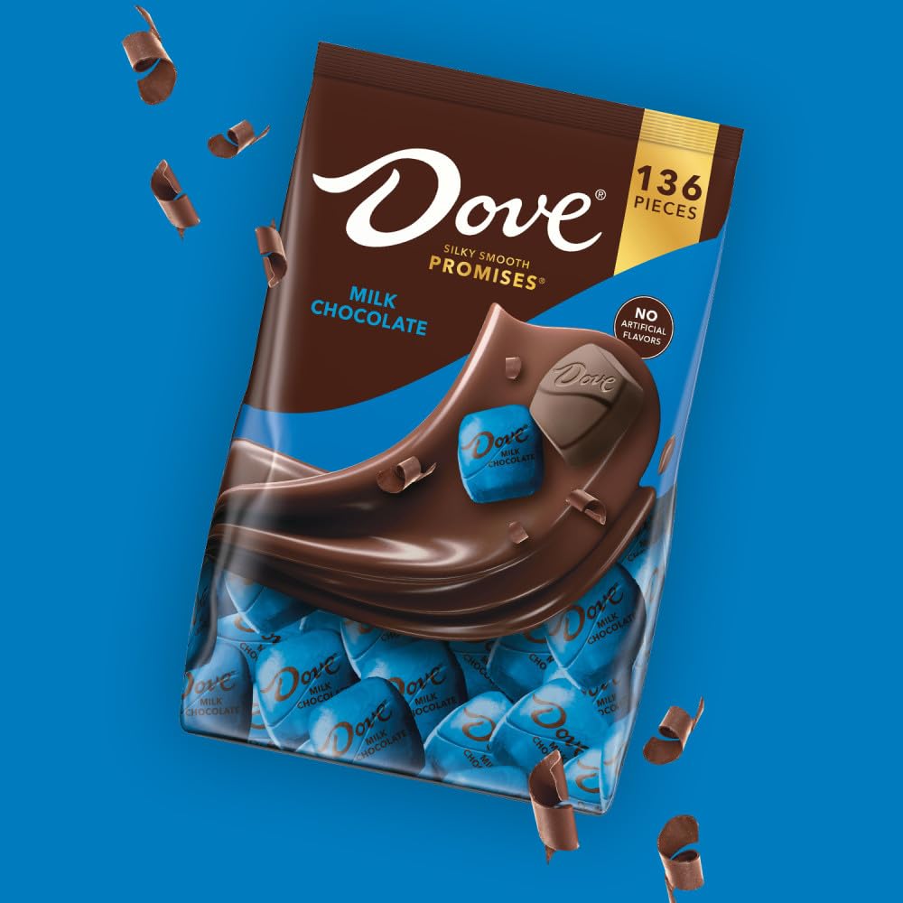 DOVE PROMISES Milk Chocolate Candy, 136 Count Bulk Bag - Perfect for Parties, Gifts, and Office Snacks