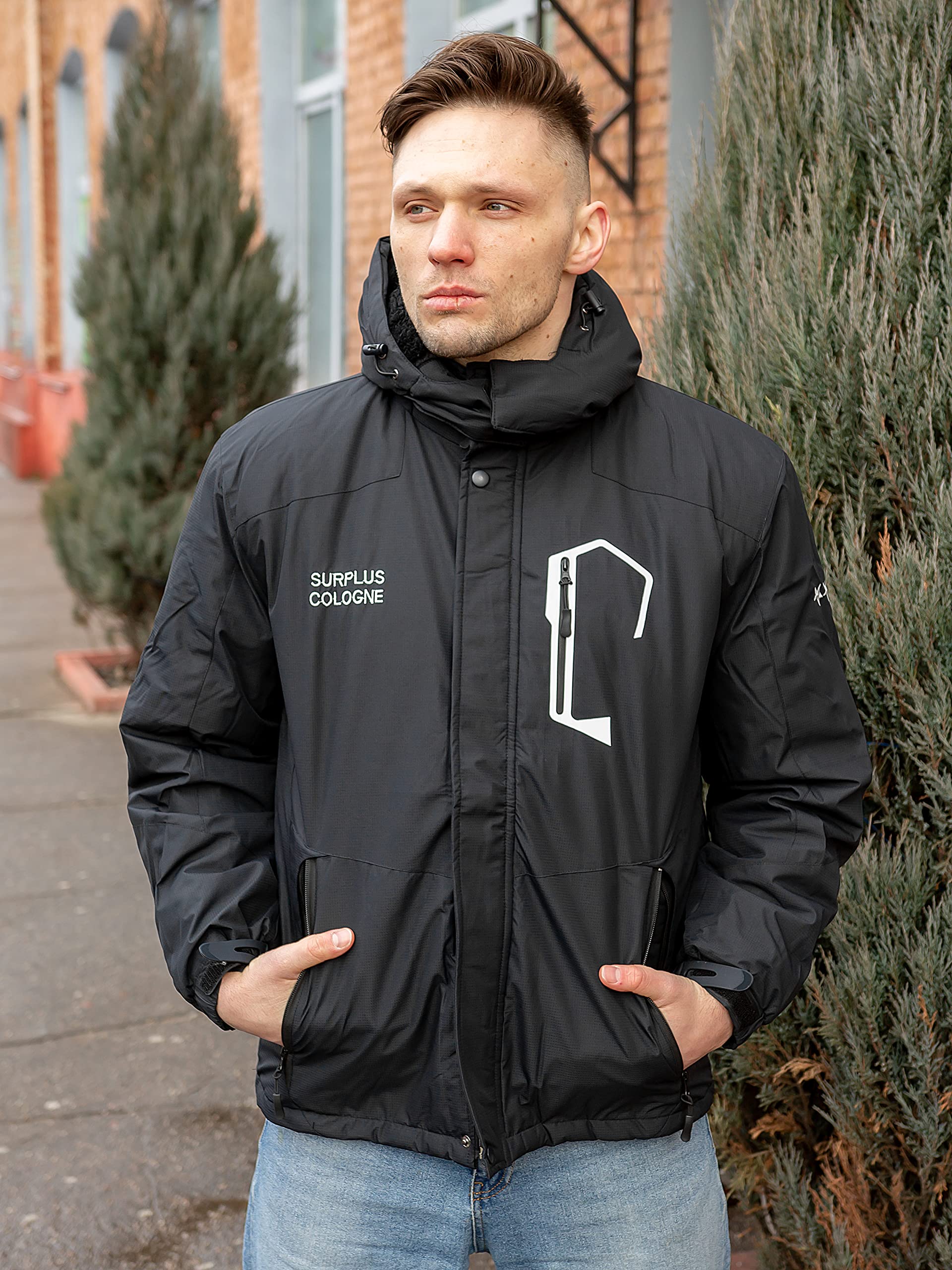 Men's Black Stars Jacket - Vintage Surplus Style for Outdoor Adventures & Casual Wear