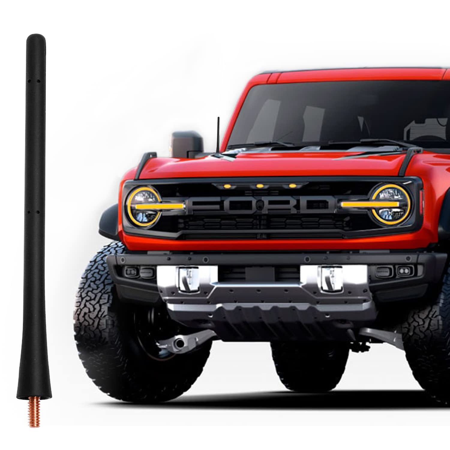 7 Inch Short Stubby Antenna for Ford Bronco 2021-2025 | Replacement Accessories | Improved Radio Reception | Perfect for Off-Roading & Daily Driving