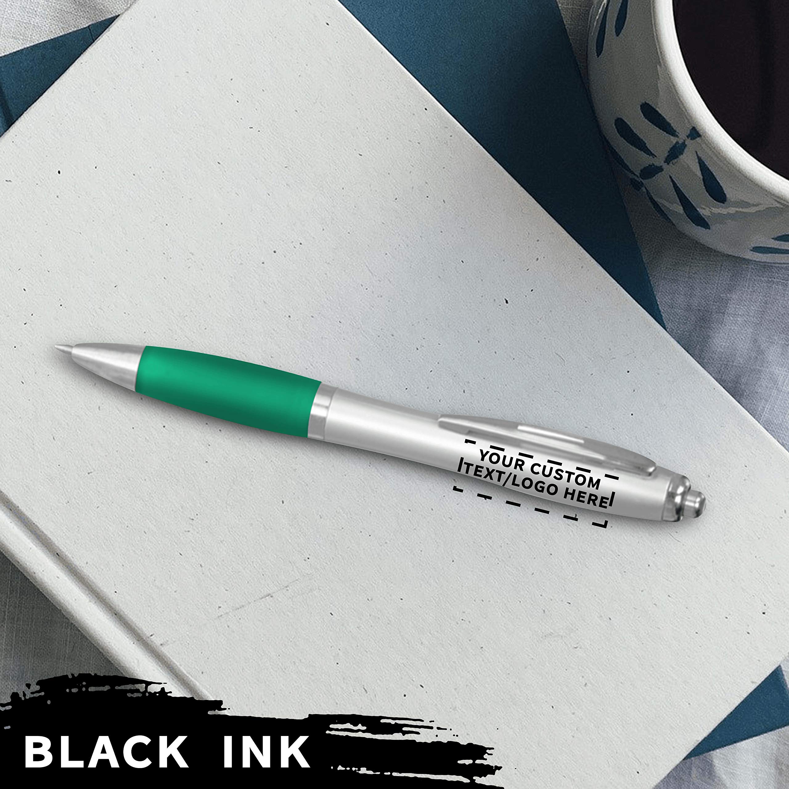 Custom Colored Grip Gel Pens - 100-Piece Bulk Pack with Personalized Options - Smooth Writing for Office, School & Business Use - Perfect for Tradeshows, Events & Giveaways - Green Gel Pen Set - Ideal for Note Taking, Journaling & Promotional Gifts