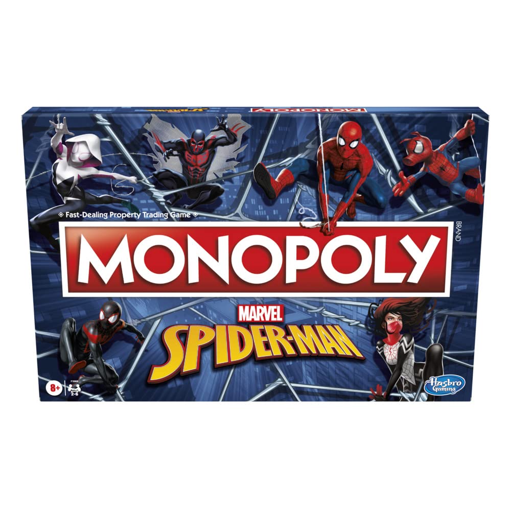 Spider-Man Monopoly Board Game - Marvel Superhero Edition for Family Game Night & Collectors