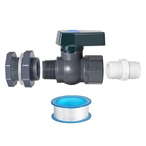 Rain Barrel Spigot Kit - PVC Water Barrel Diverter with Bulkhead Fitting, Hose Faucet Adapter & Thread Seal Tape | Perfect for Water Tanks, Aquariums, Bathtubs, Pools & Garden Barrels | Outdoor Water Conservation & Irrigation Solution