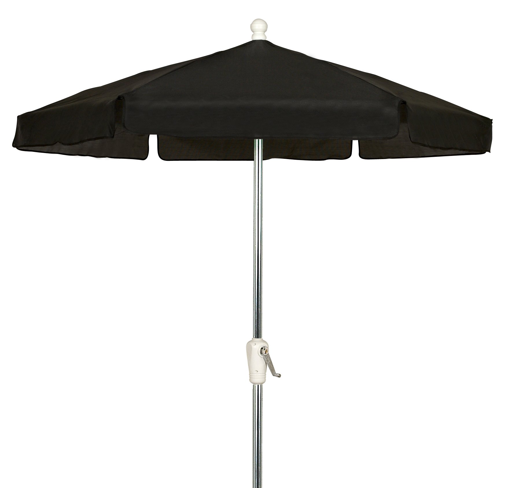 7.5FT Black Garden Umbrella with Push-Button Tilt - Heavy Duty Patio Umbrella with Bright Aluminum Pole for Outdoor Dining, Poolside Lounging & Backyard Relaxation