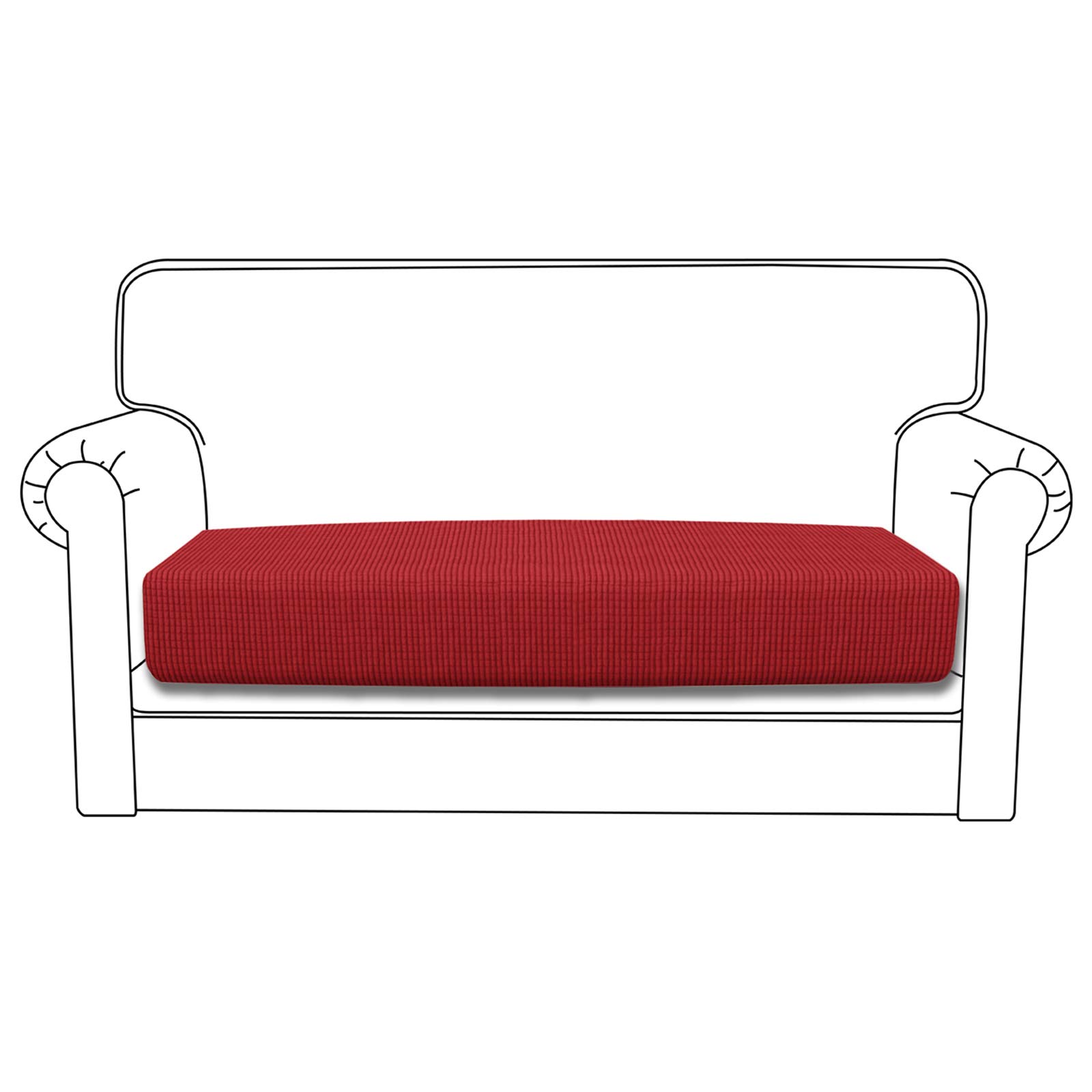 **Stretch Loveseat Cushion Cover - Soft Elastic Sofa Slipcover, Furniture Protector for Couches & Chairs (Christmas Red) - Perfect for Living Room, Bedroom & Holiday Decor**