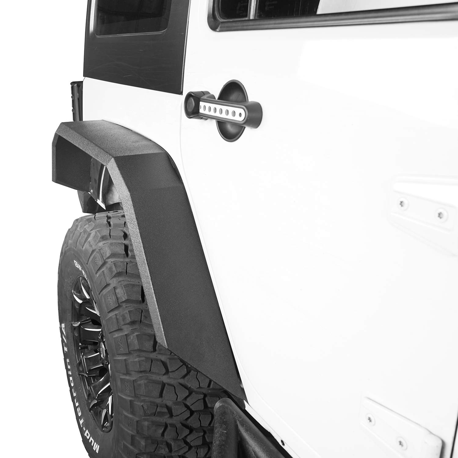 Jeep Wrangler JK Flat Tube Fender Flares - Heavy Duty Steel Mud Guards Wheel Armor Front & Rear Kit for 2007-2018 JK & Unlimited Models | Off-Road Protection & Stylish Upgrade for Jeep Enthusiasts