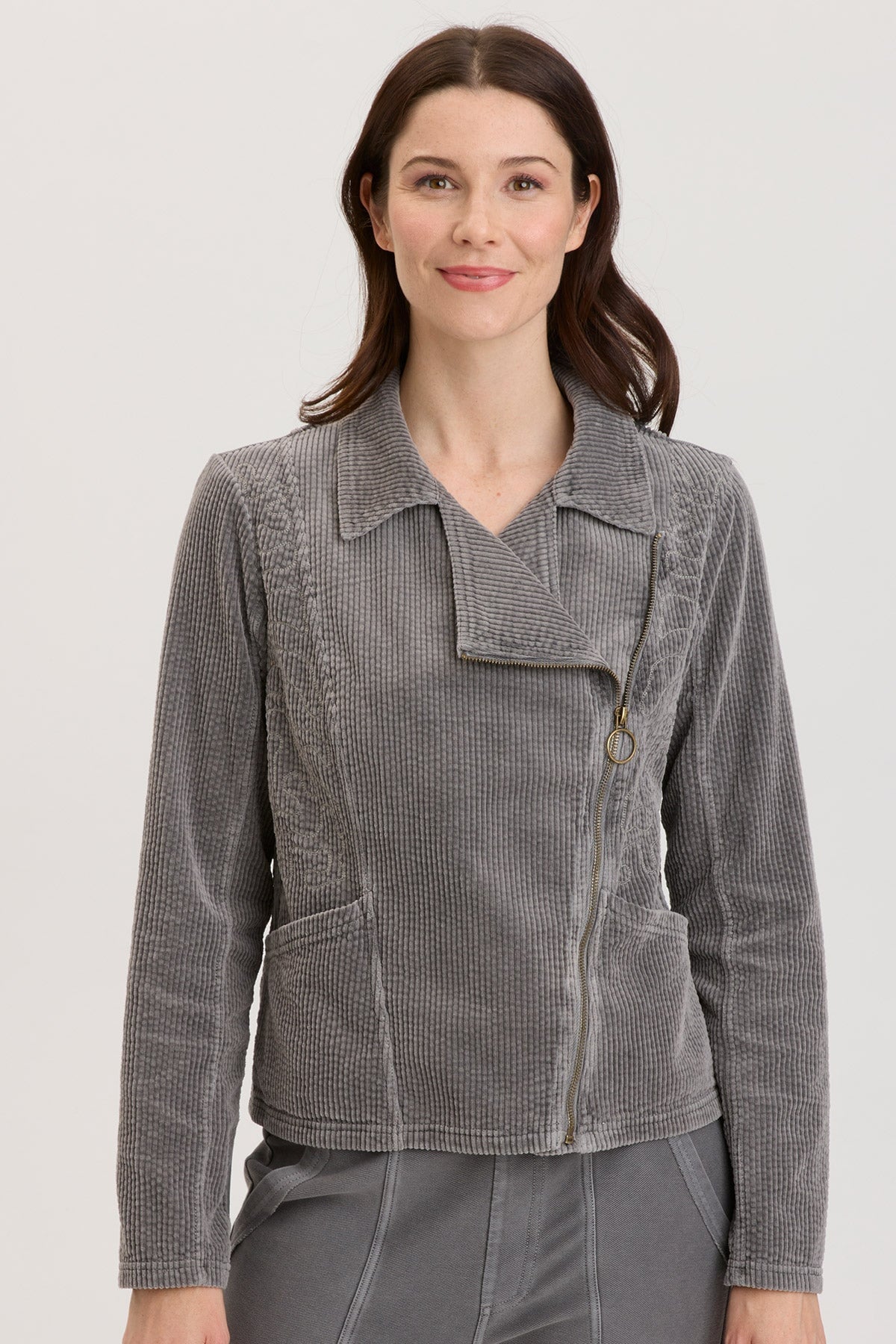 Voni Embroidered Moto Jacket for Women - Stylish Biker Jacket with Floral Embroidery | Perfect for Motorcycle Riding, Casual Outfits & Night Out