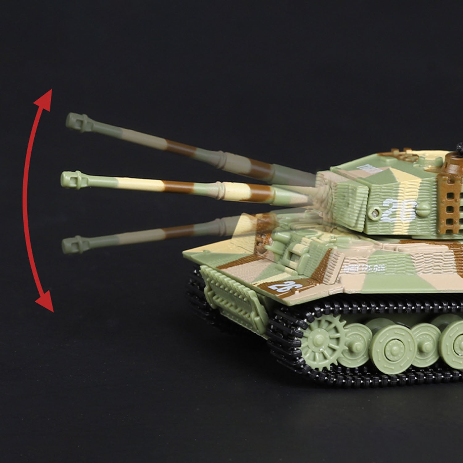 1/72 Scale RC Tank - German Tiger Battle Remote Control Panzer with 360° Rotating Turret, RTR Mini Toy with Sound Effects (12x5.5x5.5cm) - Perfect for Military Collectors, Battle Reenactments & Indoor Play