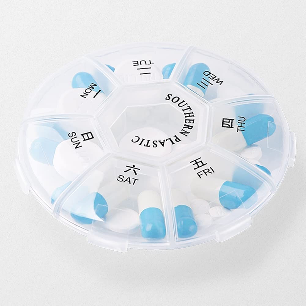 HHNJ 7-Day Pill Organizer - Weekly Pill Box with 7 Compartments, Portable Medicine Case for Vitamins & Medications | Perfect for Travel, Home & Daily Use