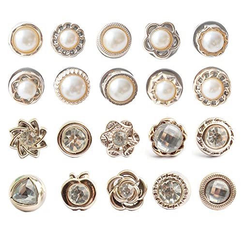 Rhinestone and pearl buttons