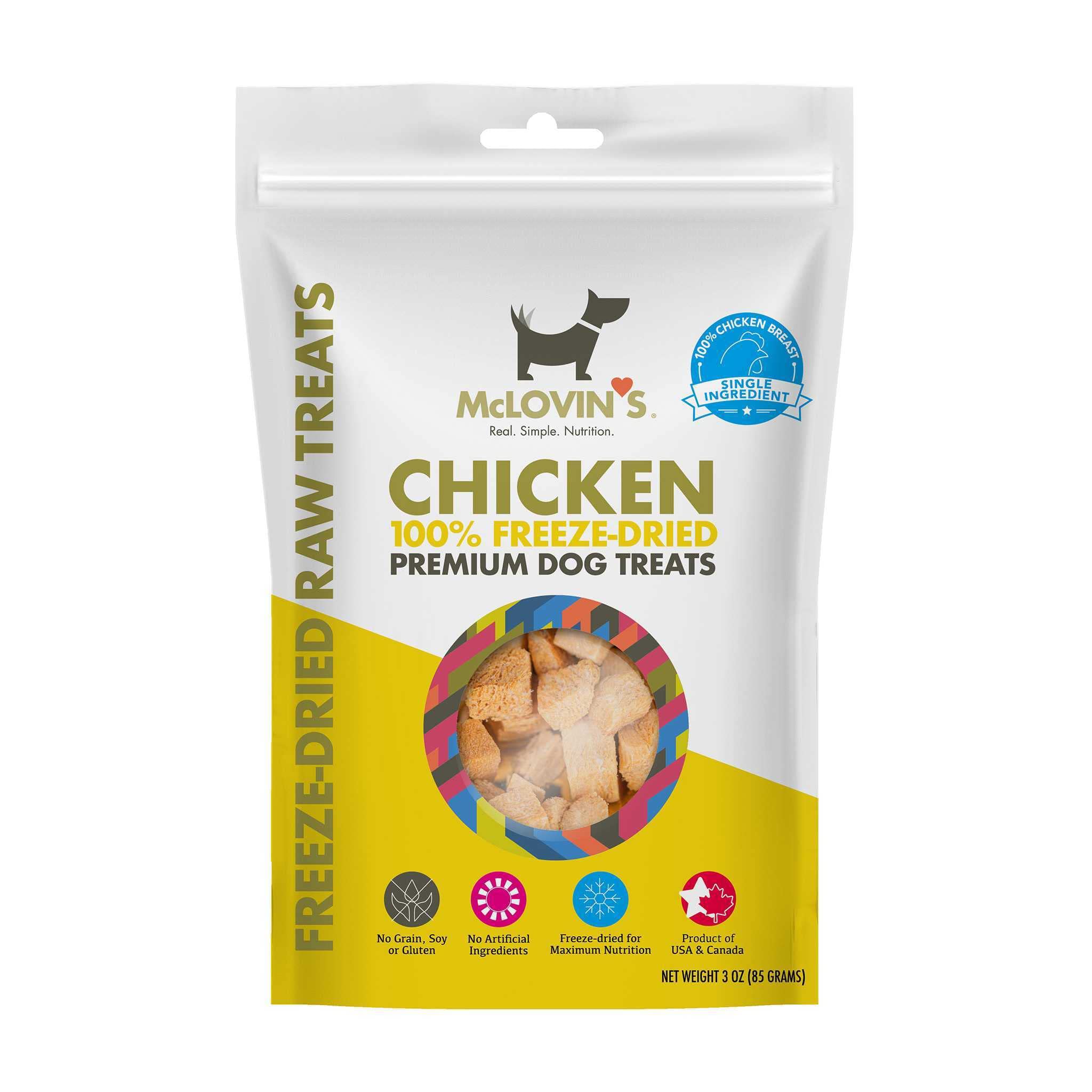 McLovin's Freeze Dried Chicken Dog Treats - High Protein Grain Free Healthy Training Rewards for Dogs - Made in USA - 3oz - Perfect for Obedience Training & Positive Reinforcement