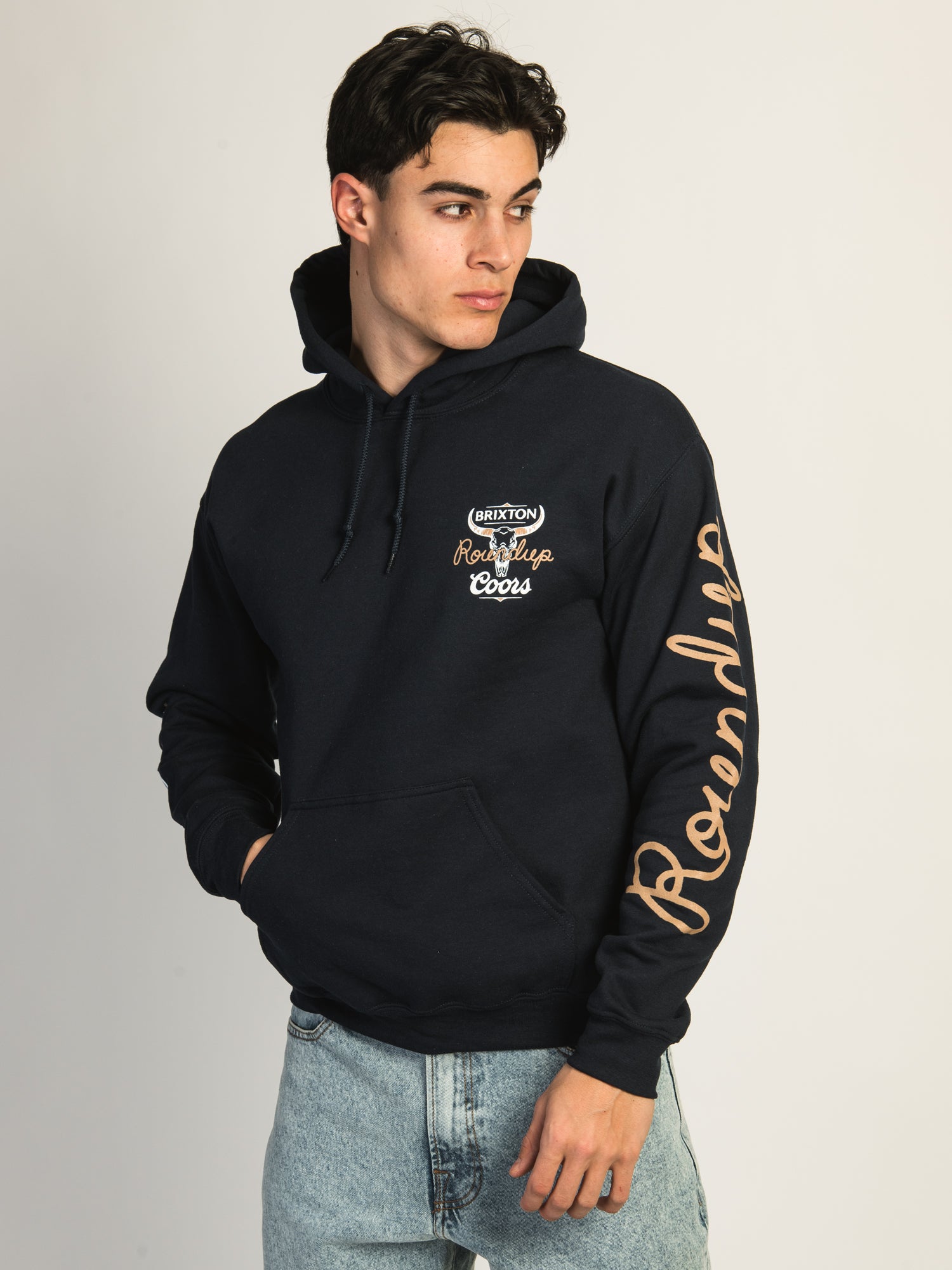 Brixton Coors Round Up Pullover Hoodie for Men & Women - Comfortable Fleece Sweatshirt for Casual Wear, Outdoor Activities, and Street Style Fashion