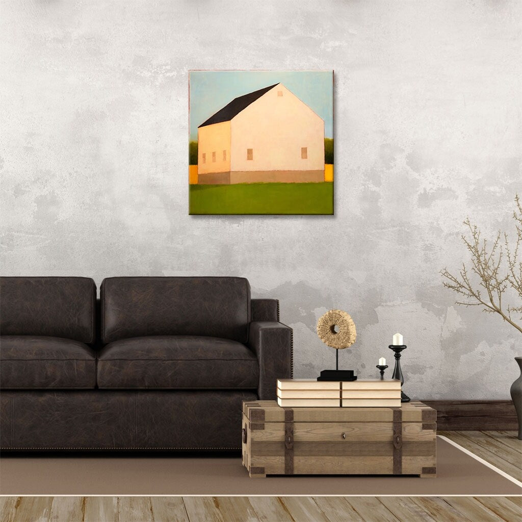 Big As a Barn Gallery Wrapped Canvas - Large Farmhouse Wall Art Decor for Living Room, Bedroom & Office - Rustic Countryside Painting on Stretched Canvas
