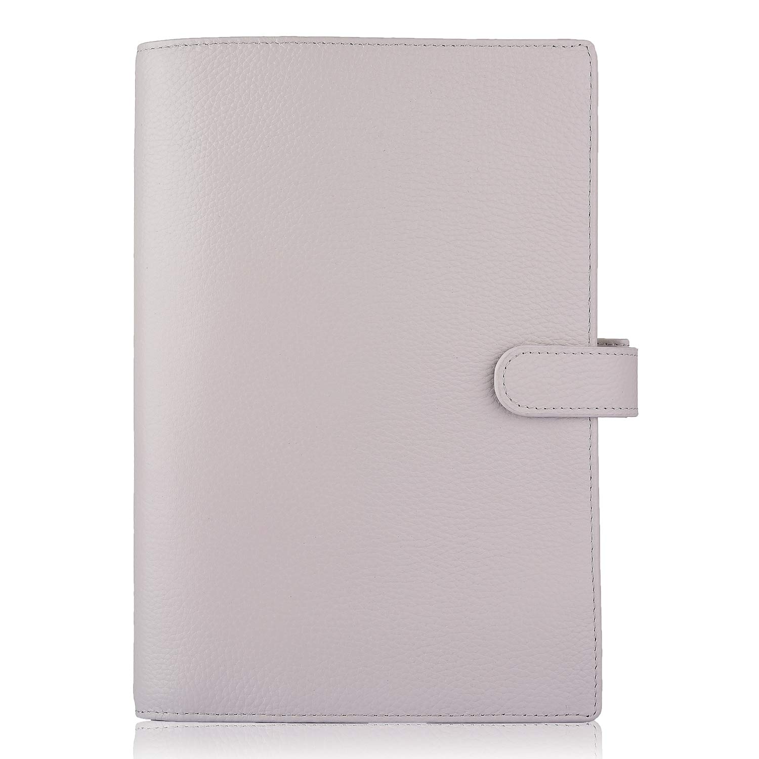 Premium Genuine Leather A5 Planner Cover - Personal Organizer for Stalogy & Hobonichi A5 Notebooks (Lychee Cream) | Perfect for Daily Planning, Journaling & Office Use