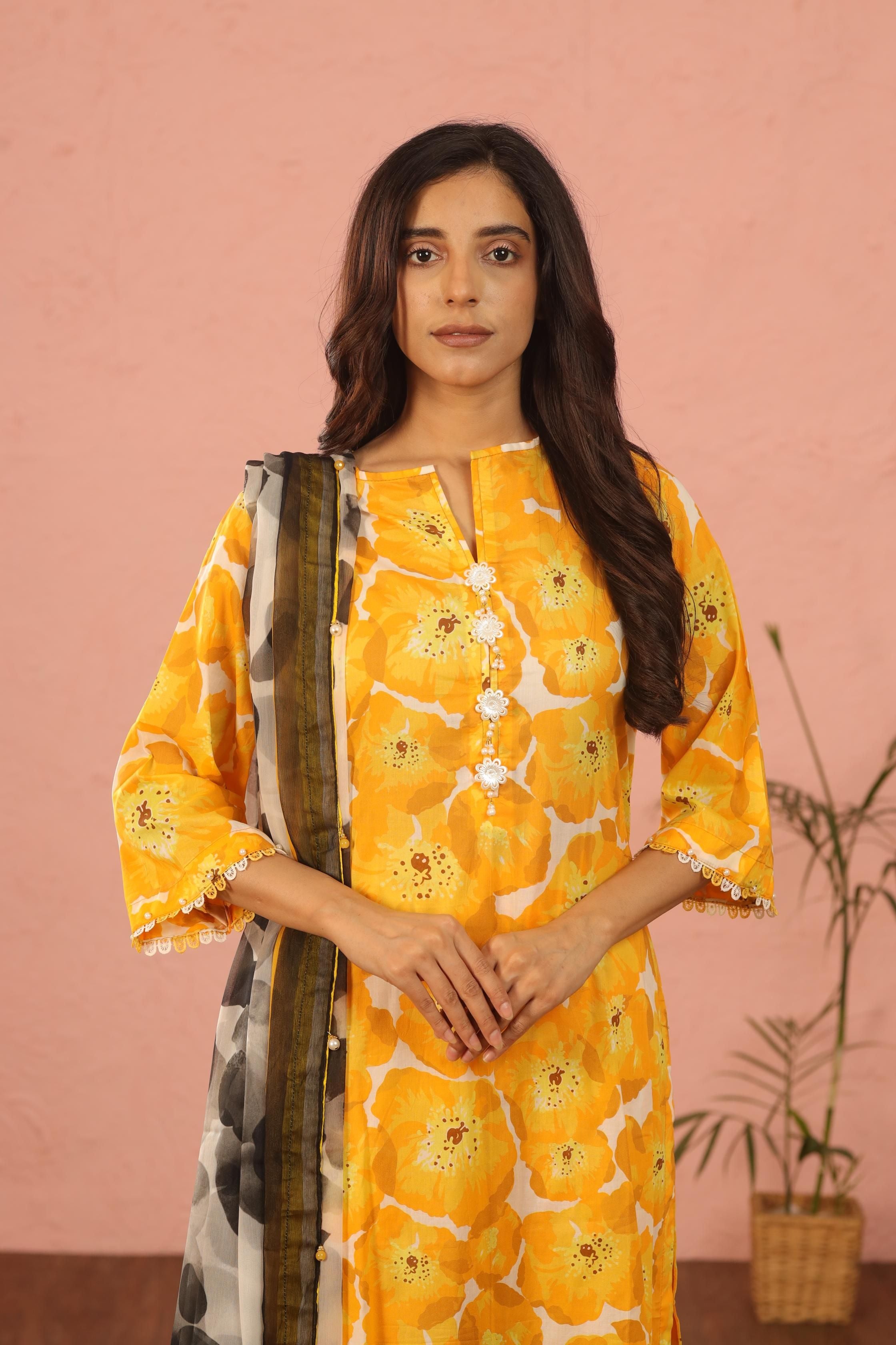 Design 12B Maria B M Prints - Stylish Floral Printed Fabric for Fashion Dresses & Home Decor