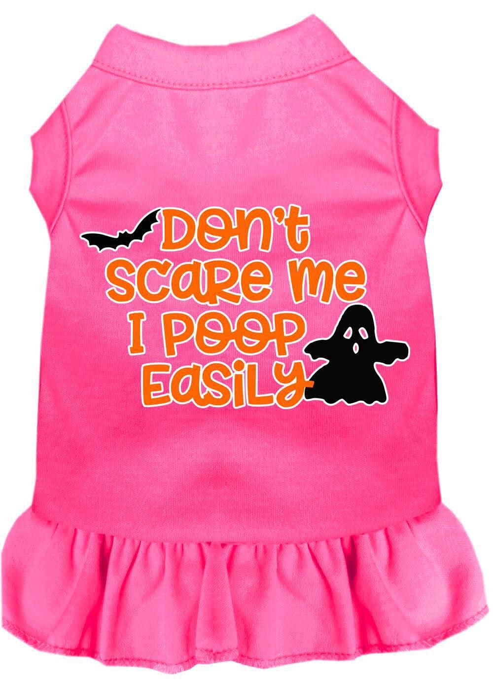Halloween Pet Costume for Dogs & Cats - 'Don't Scare Me, I Poop Easily' Funny Screen Printed Black with Red Design XS (0-3 lbs) | Cute Halloween Outfit for Small Pets, Perfect for Trick or Treat & Pet Parties