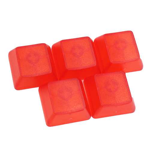 5PCS Clear Transparent Keycaps for Mechanical Keyboard - Full Set (R1 R2 R3 R4) - Red & White Color - Perfect for Gaming, Typing & Custom Keyboard Builds