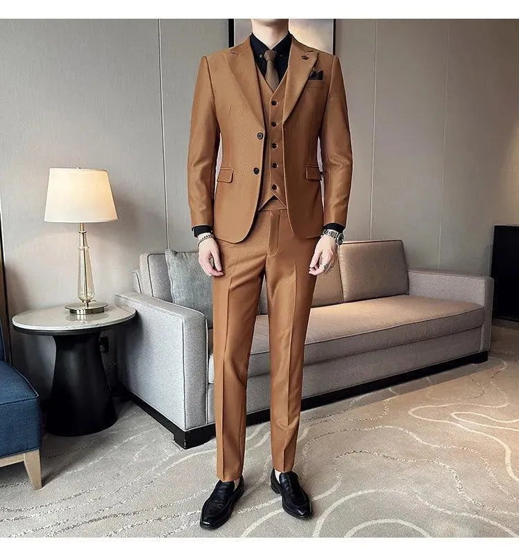 Premium Marco Formal Business Three Piece Suit for Men - Perfect for Weddings, Office Meetings & Professional Events