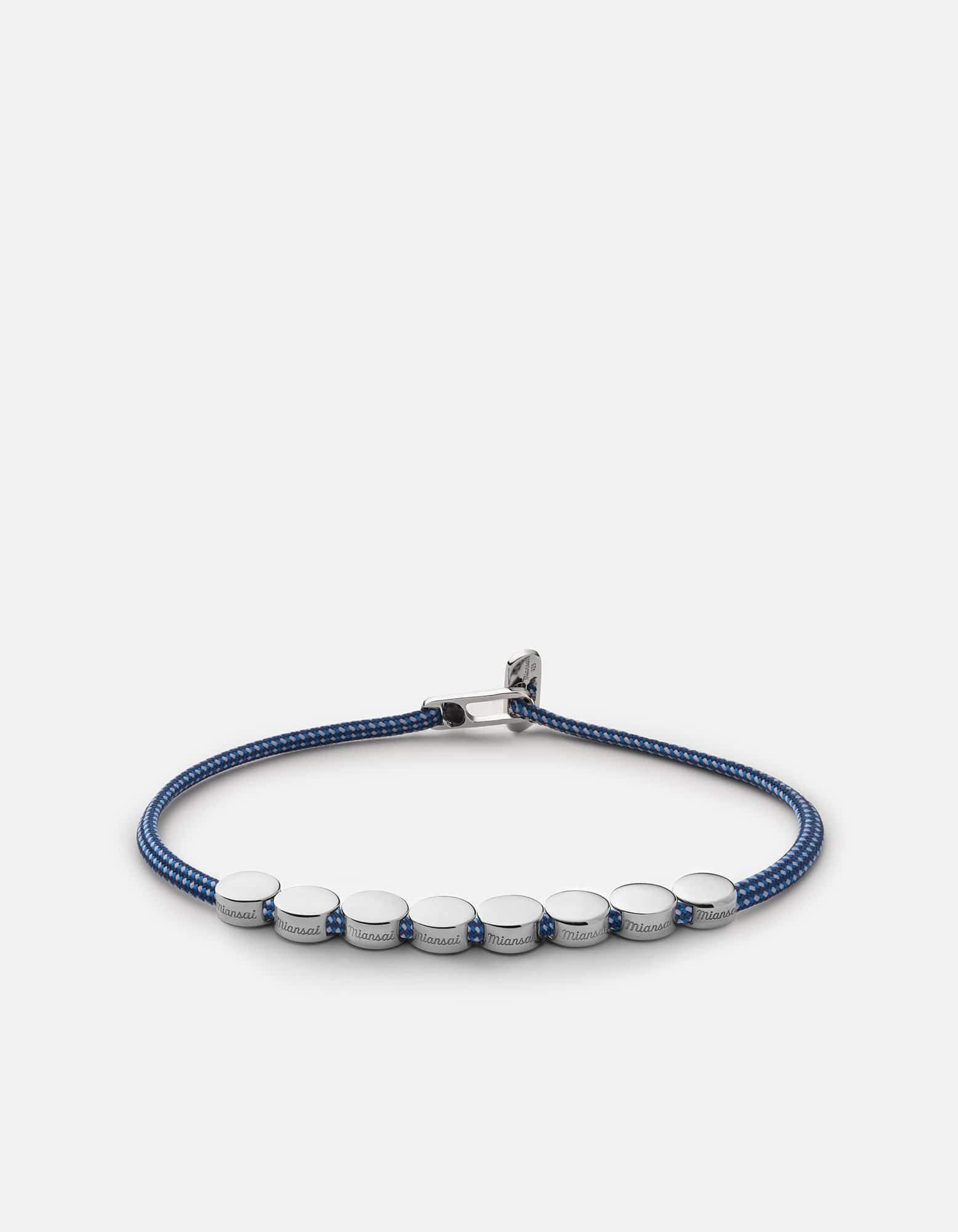Sterling Silver 2.5mm Rope Bracelet with Dark Blue Accent - Elegant Minimalist Jewelry for Women, Perfect for Everyday Wear and Special Occasions