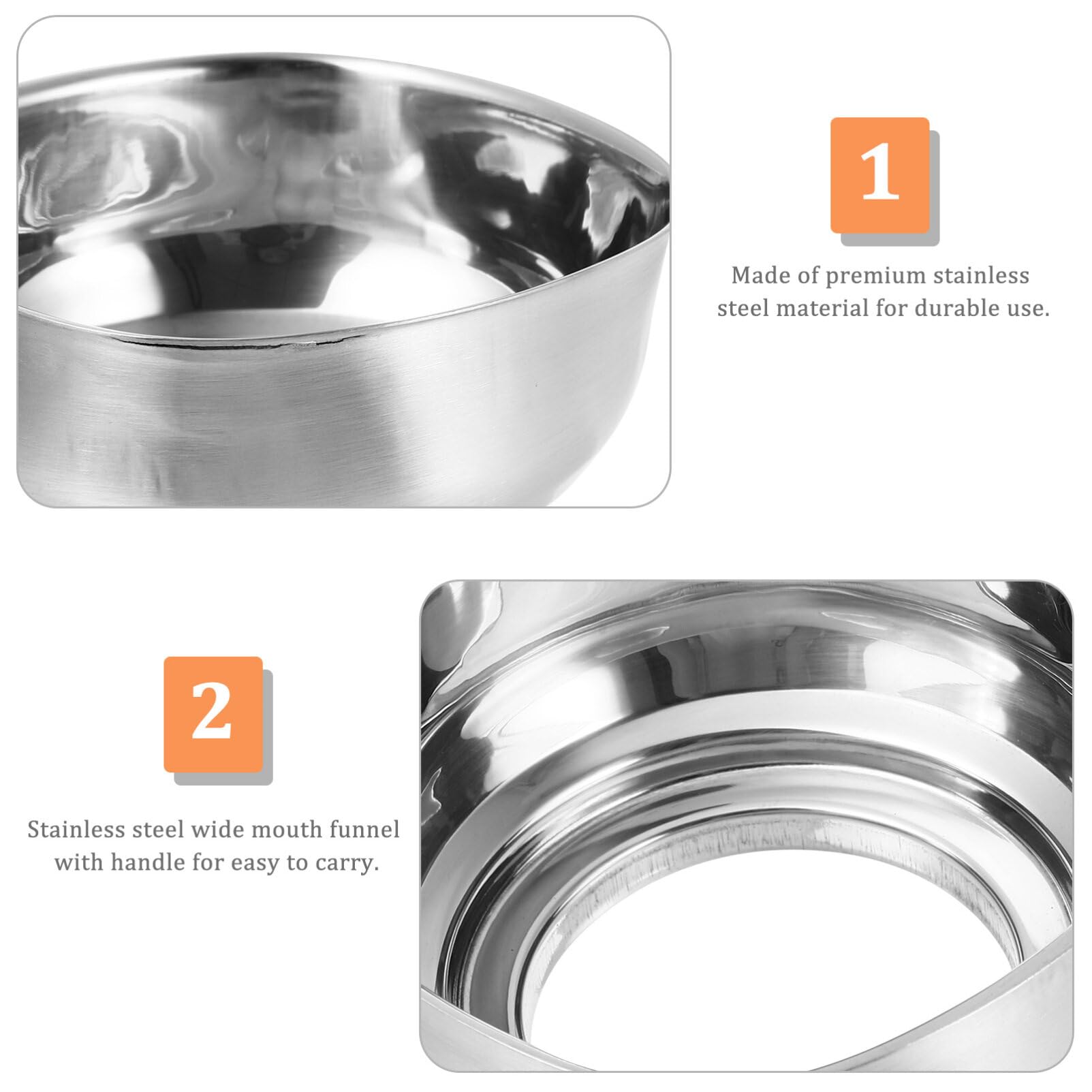 Premium Stainless Steel Canning Funnel for Mason Jars - Wide Mouth Food Funnel with Ergonomic Handle - Durable Kitchen & Home Canning Supplies for Preserving, Pickling & DIY Projects