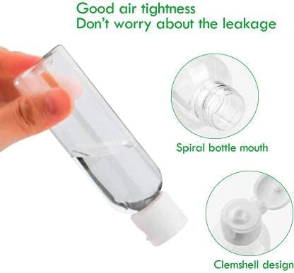 HARRODS 100ml Refillable Travel Bottles for Toiletries (5-Pack) - Leak-Proof Clear Plastic Containers with Flip Top Cap - TSA Approved Travel Size for Shampoo, Lotion, Cream - Perfect for Airplane Carry-On, Gym Bag & Vacation Essentials