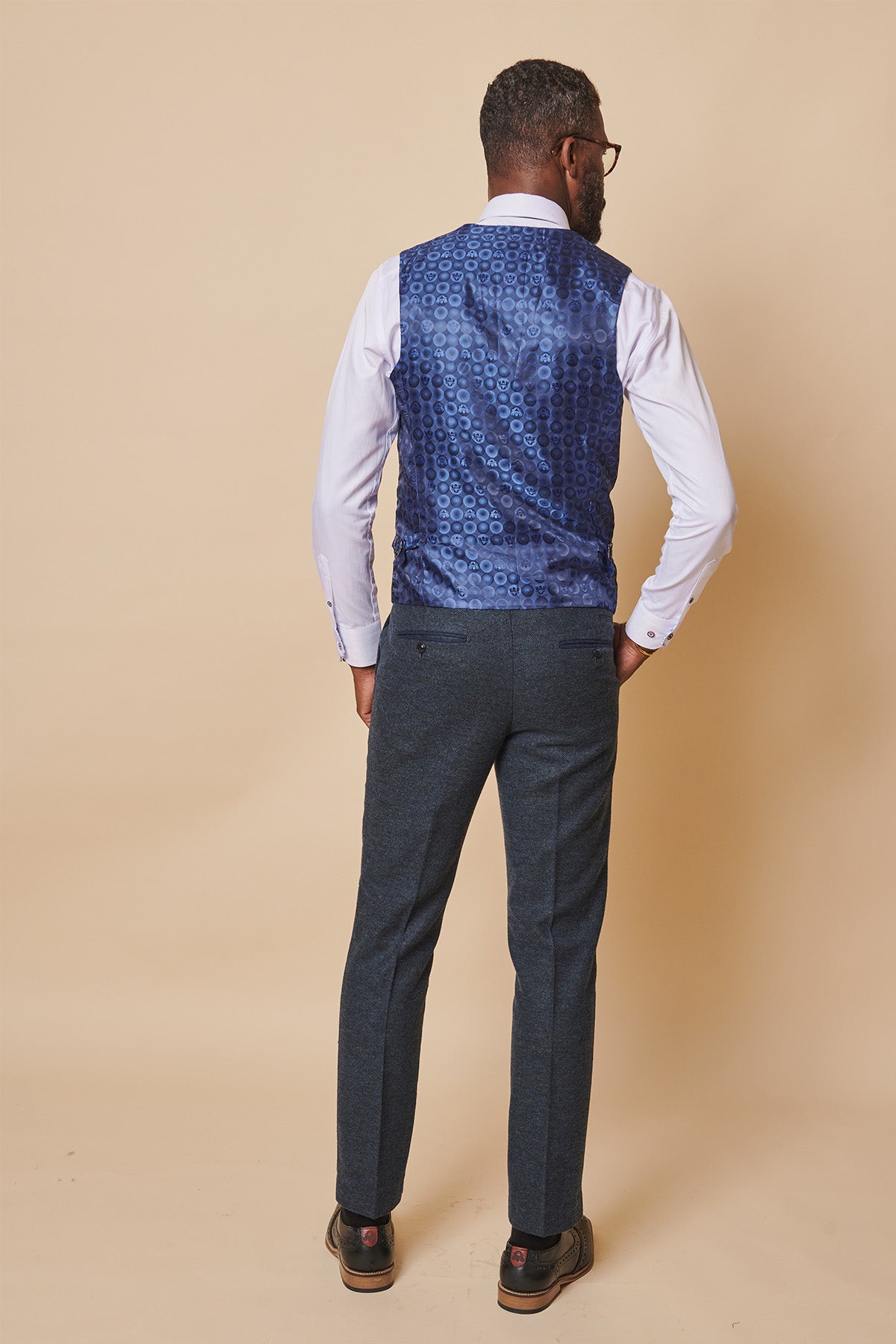 Marlow Blue Tweed Three Piece Suit for Men | Premium Wool Blend Formal Suit | Perfect for Weddings, Business Meetings & Special Occasions