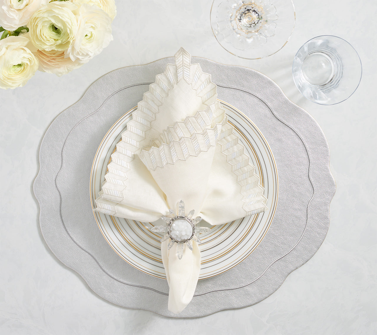 Elegant Spring-Themed Placemats Set of 4 - Waterproof & Washable Table Mats for Dining Room, Kitchen, or Outdoor Picnic Use