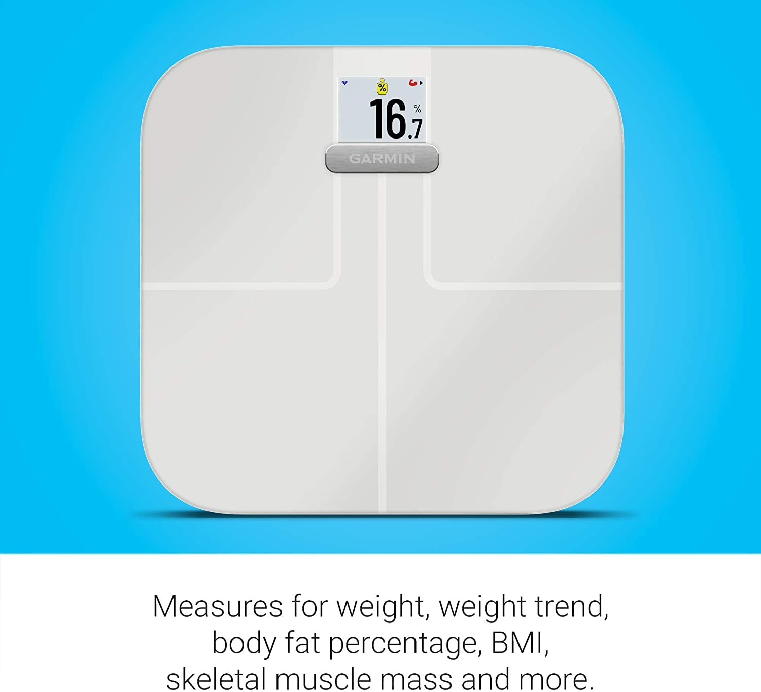 Garmin Index S2 Smart Scale - Wireless Bluetooth Body Composition Analyzer for Weight, Body Fat, Muscle Mass, Bone Mass & Body Water - White (010-02294-03) | Perfect for Home Gym, Fitness Tracking & Health Monitoring