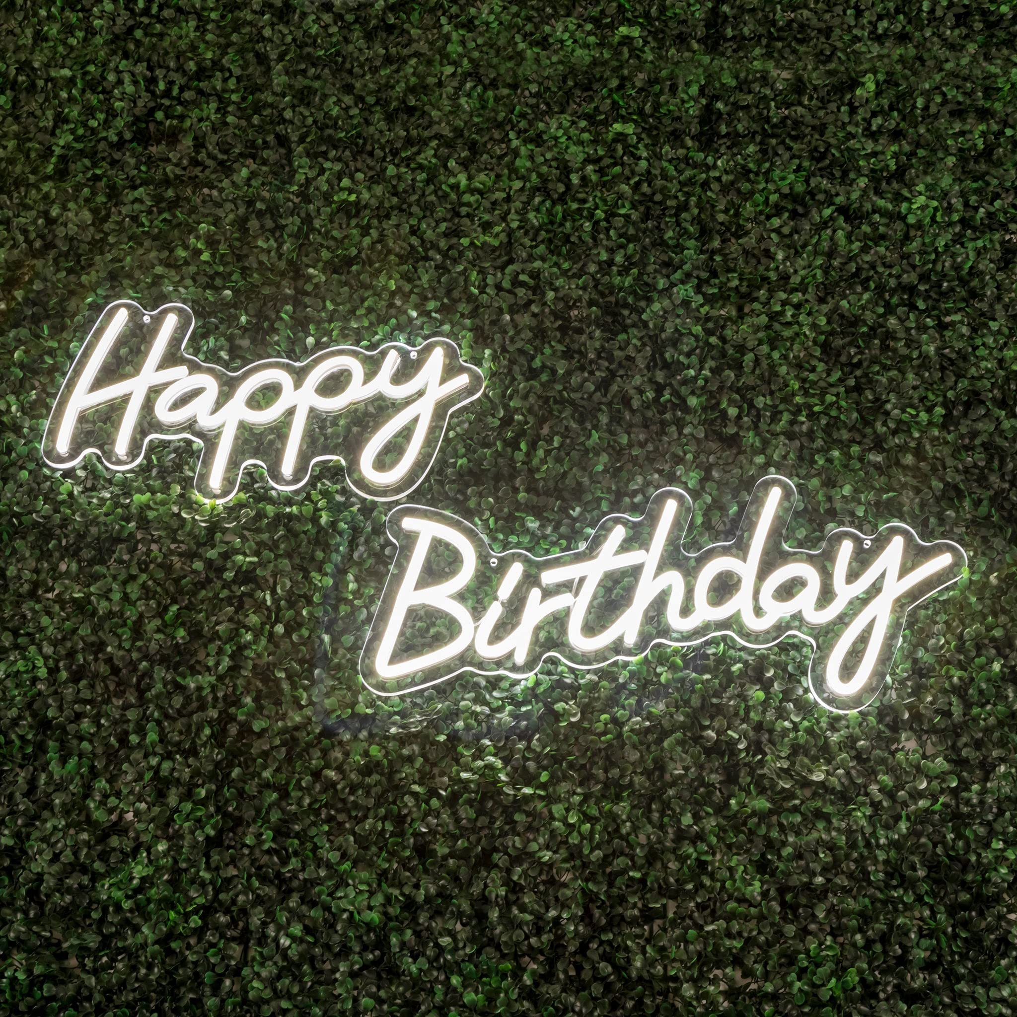 Happy Birthday Neon Sign - 24.4 x 12.2 Inches LED Party Decor for Wall, Home, Bar & Birthday Celebrations - Perfect for Indoor & Outdoor Events