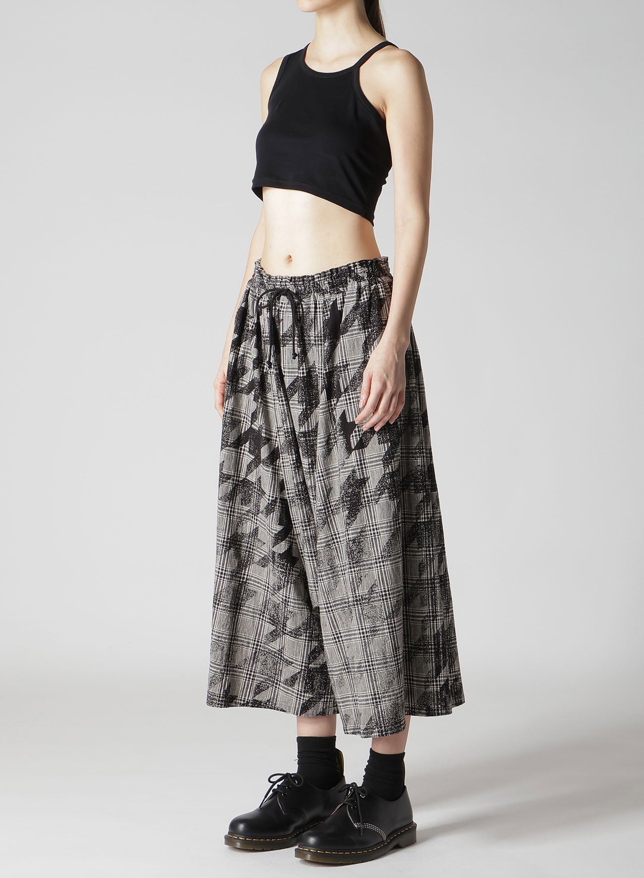 Stylish Cotton Linen Plaid Houndstooth Gathered Pants for Women - Comfortable & Trendy Casual Trousers for Office, Travel, and Everyday Wear