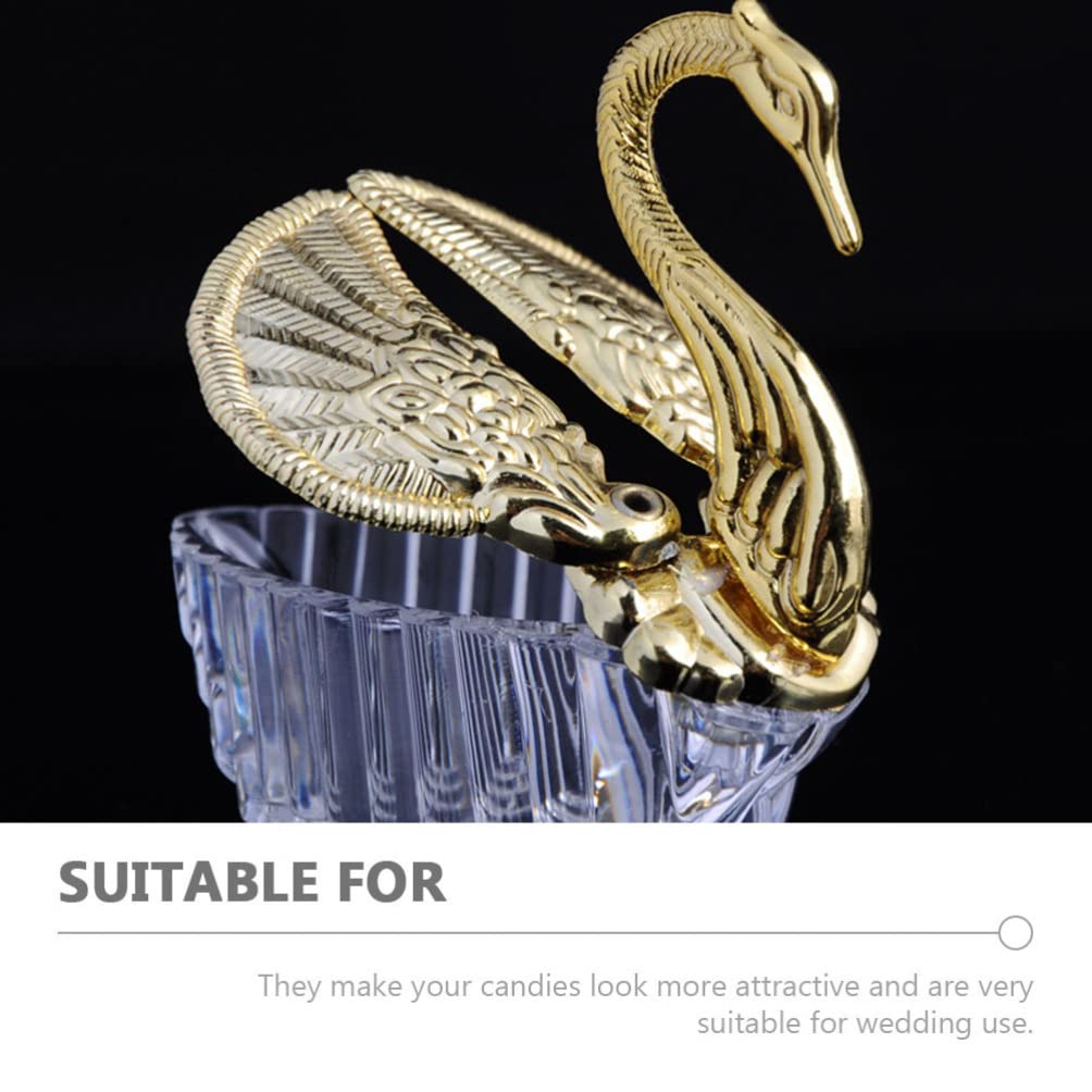 24Pcs Swan-Shaped Wedding Candy Boxes - Fillable Golden Gift Pouch for Bridal Shower, Party Favors & Wedding Decorations - Perfect for Candy, Jewelry or Small Gifts