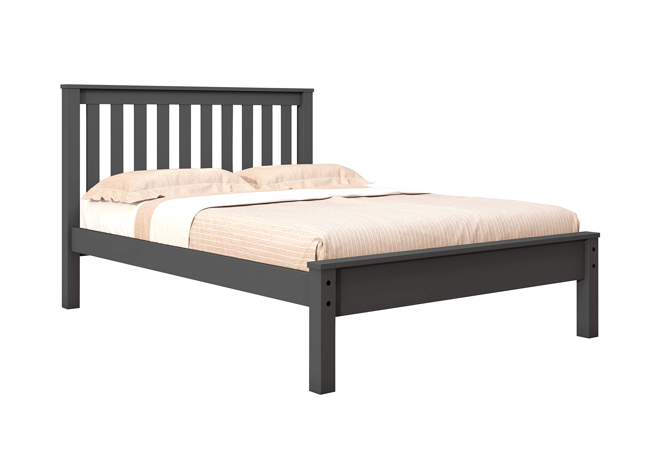 DONCO Kids Contempo Full Size Bed Frame in Dark Grey - Modern & Stylish Bed for Children's Room, Nursery, or Guest Bedroom