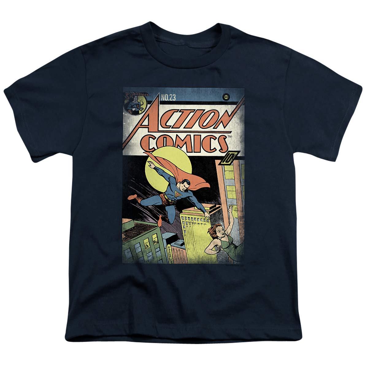 Superman Vintage Heroes Unisex Youth T-Shirt - Classic Comic Book Graphic Tee for Kids & Teens - Perfect for Cosplay, Birthday Gifts & Casual Wear