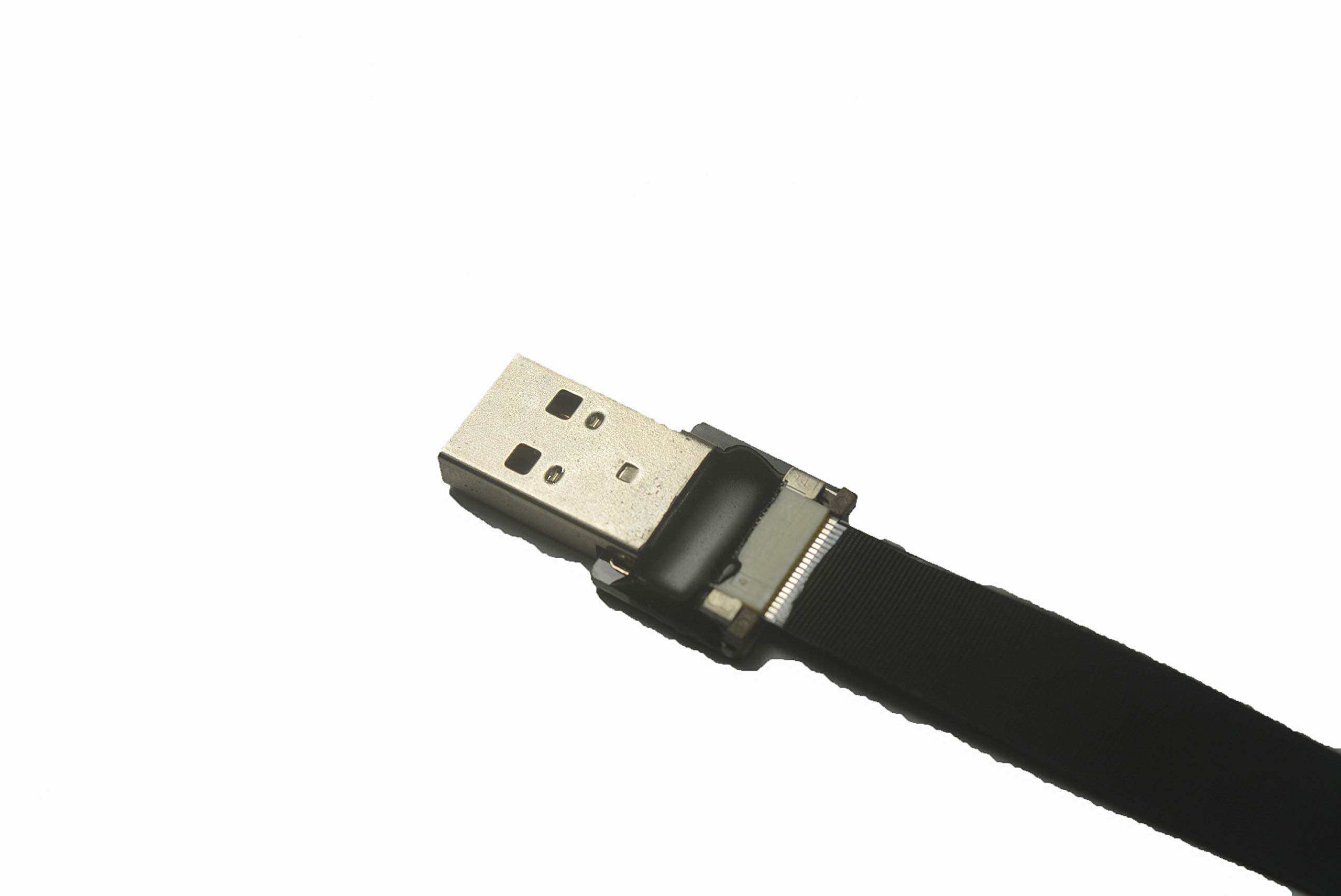 High-Speed USB A Male to Female Flat FPC Ribbon Cable - 10CM Slim Thin Flexible Sync & Charging Cord for Drones, FPV, RC Models & DIY Electronics - Black