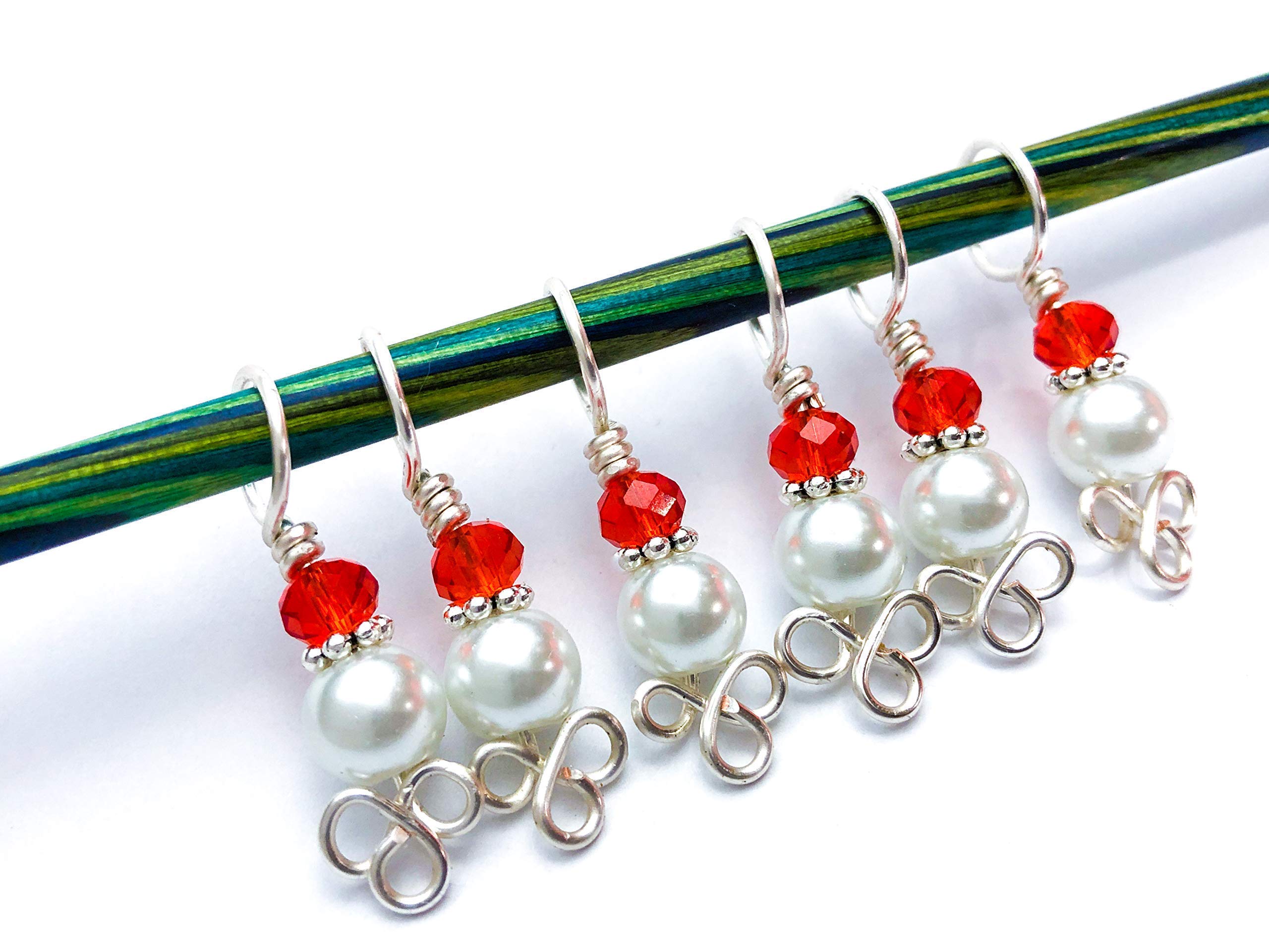 Celtic Knot and Pearl Stitch Markers for Knitting - Handmade Knitting Accessories for Crochet, Loom & Yarn Crafts - Perfect for Counting Rows & Stitch Patterns
