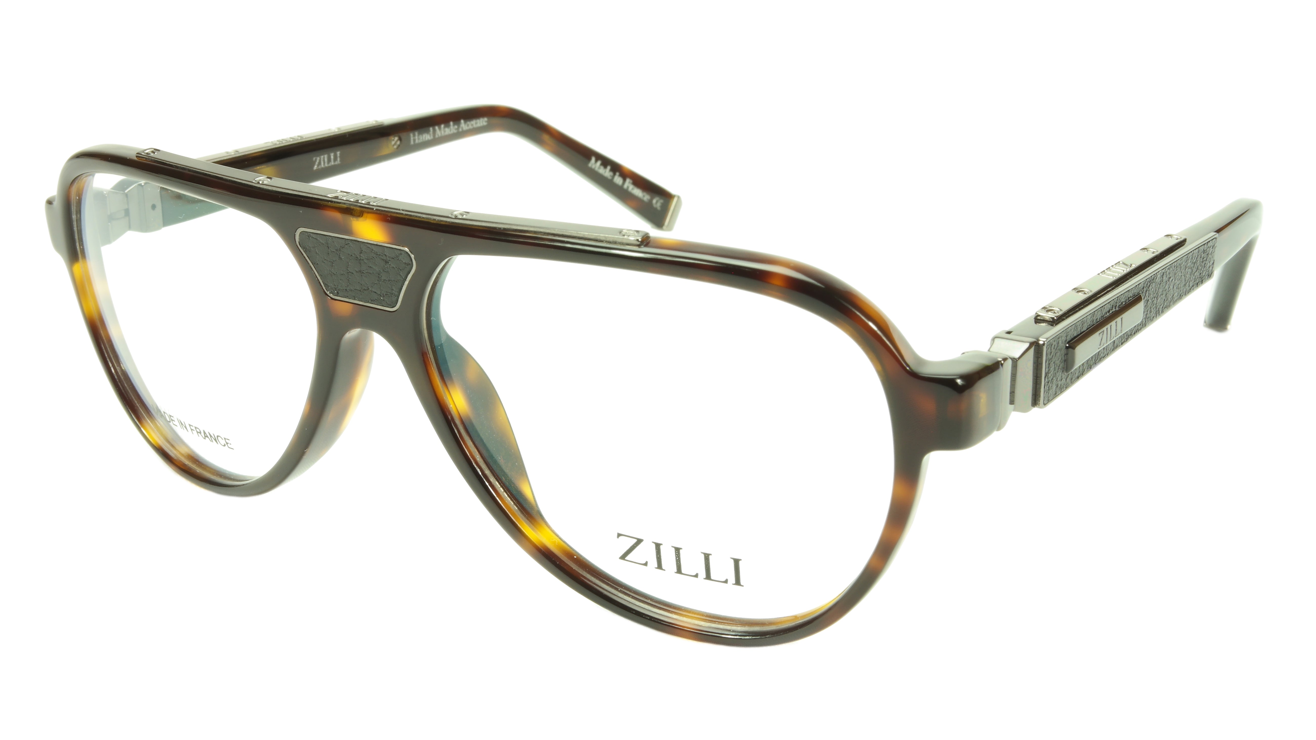 ZILLI Handmade Acetate & Titanium Eyeglasses Frame - Premium French Luxury Glasses ZI 60000 C02 for Business & Formal Occasions
