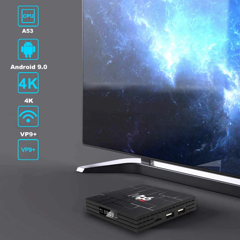 YPSMCYL RK3318 Android TV Box - 4GB RAM, 16GB ROM, Dual Band WiFi, Bluetooth 4.0, Android 9.0 - 5G WiFi Support for 4K Streaming | Perfect for Home Entertainment, Smart TV Upgrade & Media Center