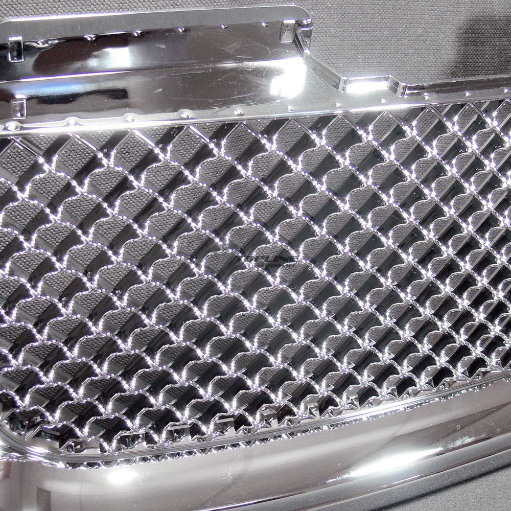 2002-2008 GMC Envoy Chrome Mesh Front Bumper Grill Replacement - Durable Aftermarket Grille Insert for Enhanced Vehicle Style & Protection - Perfect for Off-Roading, Car Shows & Custom Upgrades