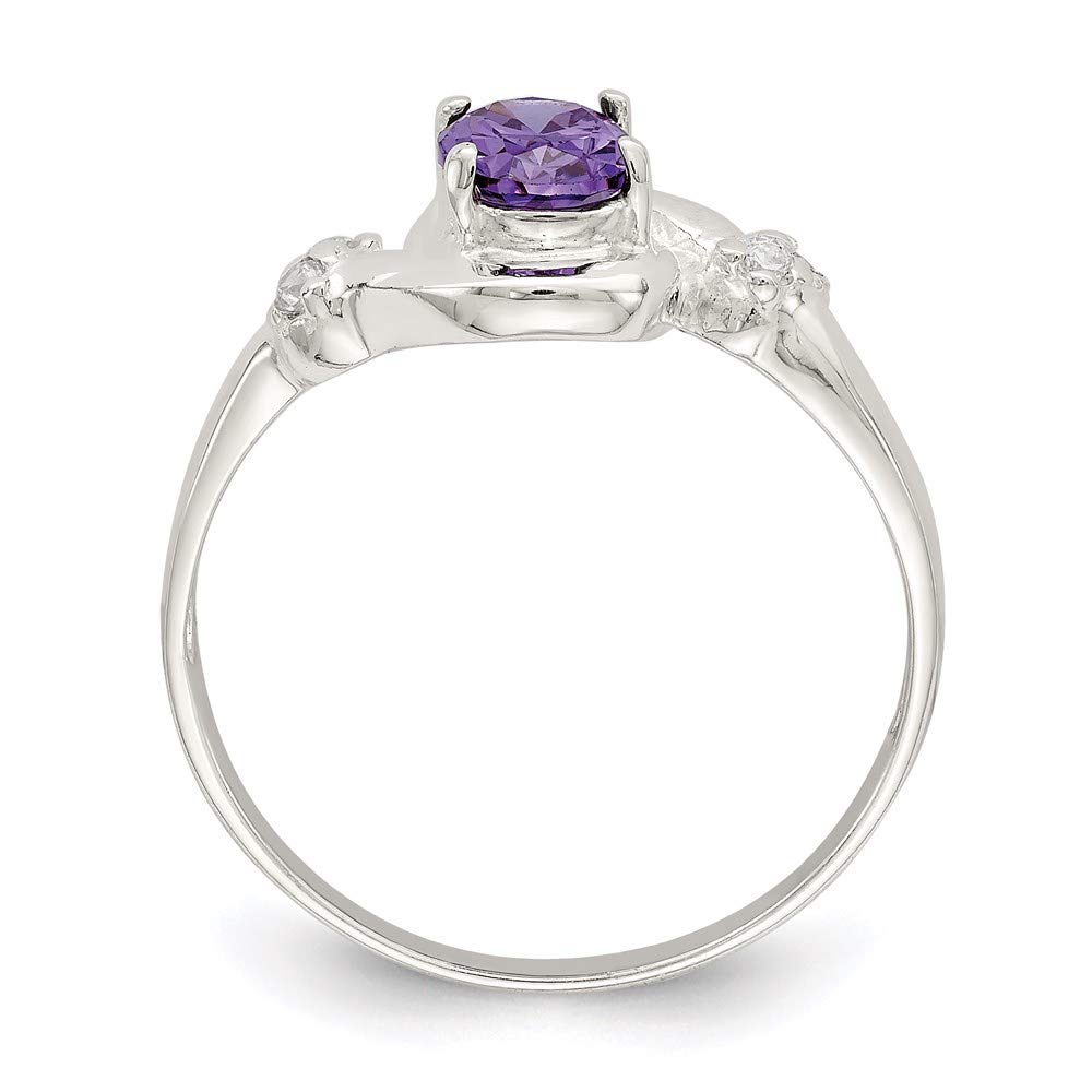 925 Sterling Silver Purple Oval Cubic Zirconia Ring for Women - Elegant Fine Jewelry Gift for Her, Perfect for Anniversaries, Birthdays & Special Occasions